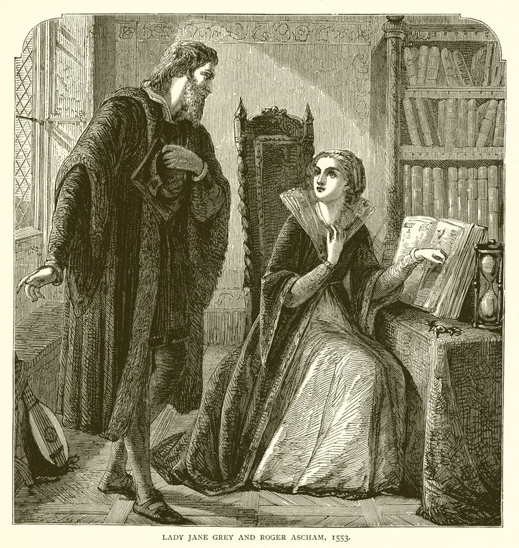 Lady Jane Gray och Roger Ascham, 1553 av English School