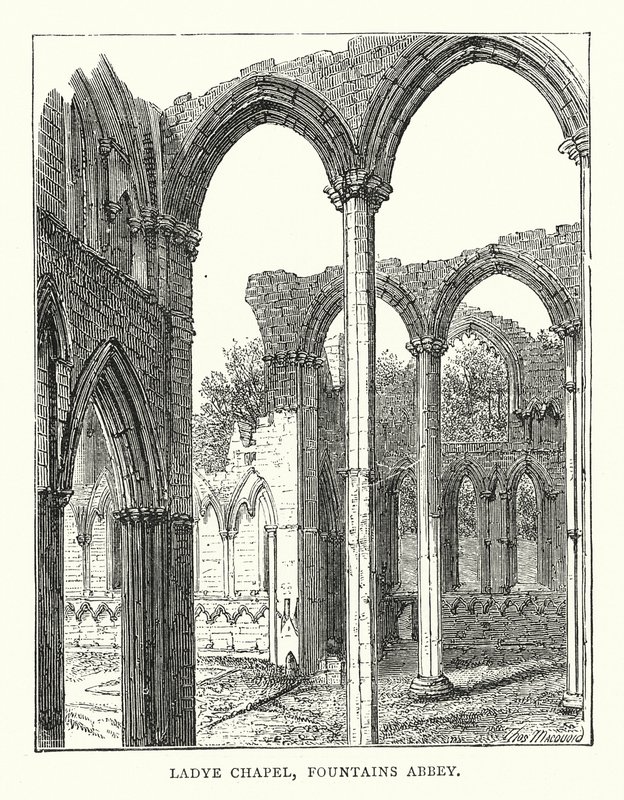 Ladye Chapel, Fountains Abbey (gravyr) av English School