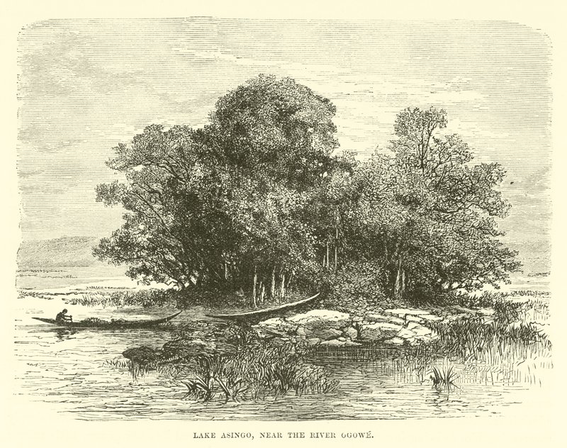 Lake Asingo, nära Ogowe River av English School