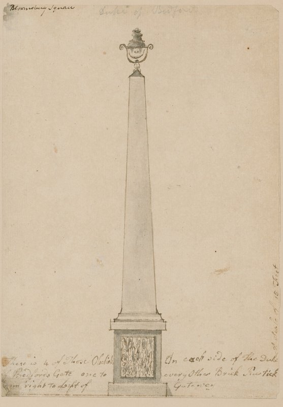 Lampa nära Bedford House, London, nedtagen 1799 av English School