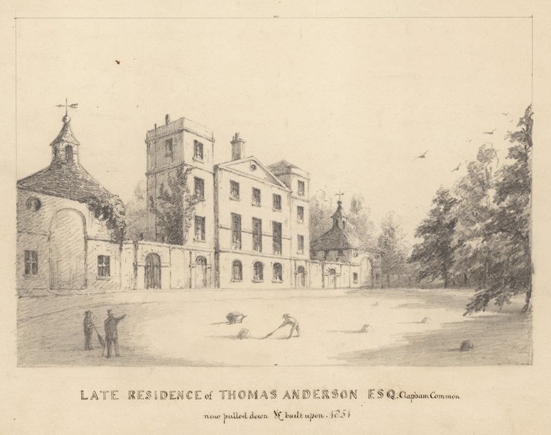 Thomas Andersons sena residens, Clapham Common, Surrey av English School