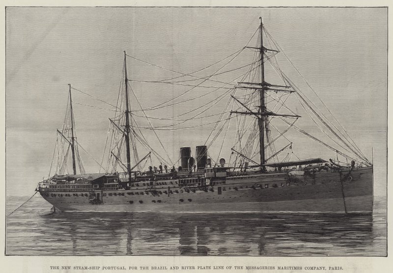 Lansering av en beväpnad australisk passagerarångare, Courier, vid Wallsend-on-Tyne (gravyr) av English School
