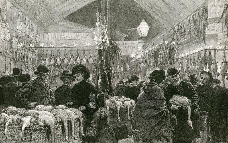 Leadenhall Market vid jultid av English School
