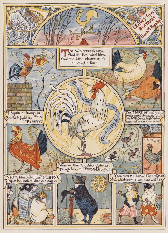 Blad från Beatrices skönhetsbok I (färg litho) av English School