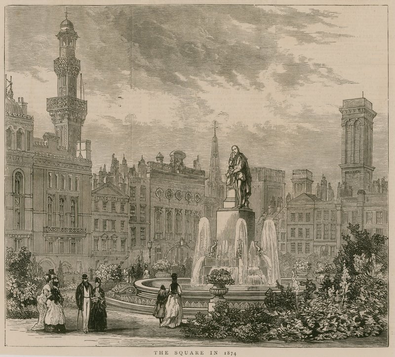 Leicester Square, London, 1874 av English School