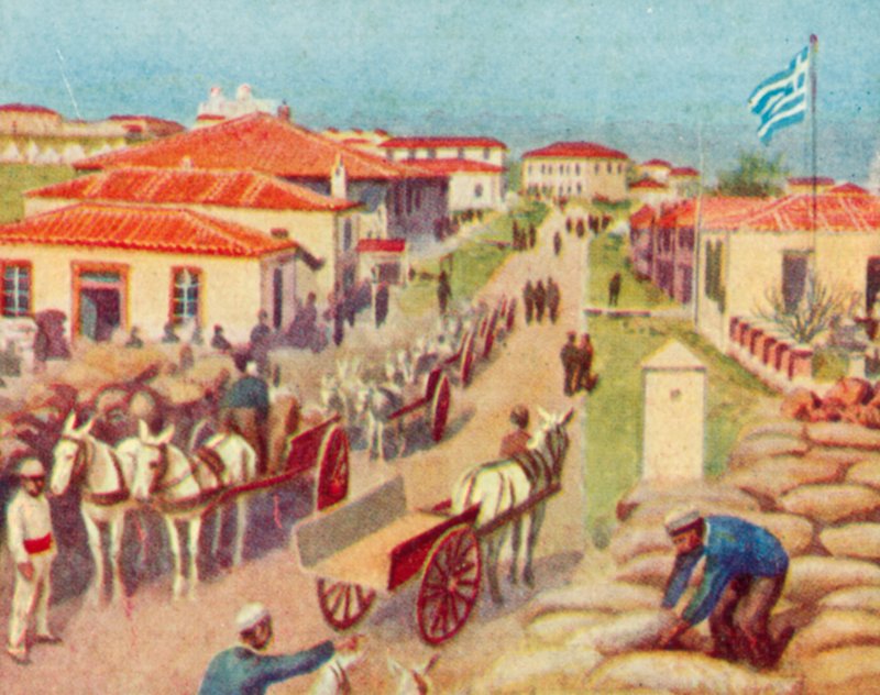 Lemnos, vid Mudros Bay (färglitografi) av English School