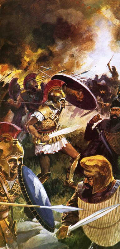Leonidas och hans trupper kämpar till slutet av English School