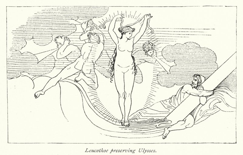 Leucothoe konserverande Ulysses (litho) av English School