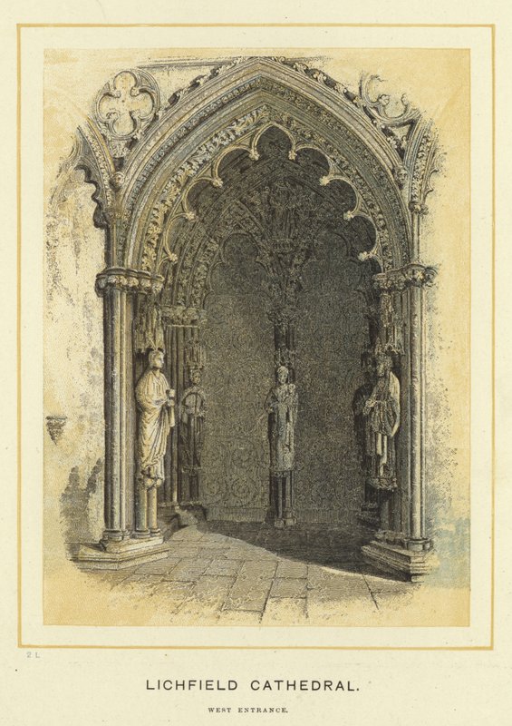 Lichfield Cathedral, västra ingången av English School