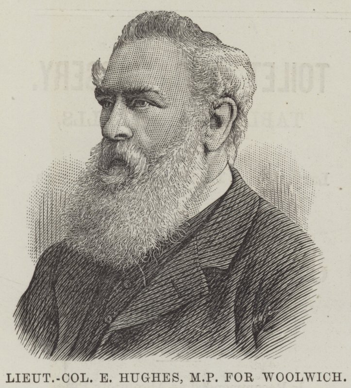 Överstelöjtnant E Hughes, MP för Woolwich (gravyr) av English School