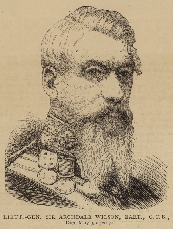 Generallöjtnant Sir Archdale Wilson, Baronet, GCB (gravyr) av English School