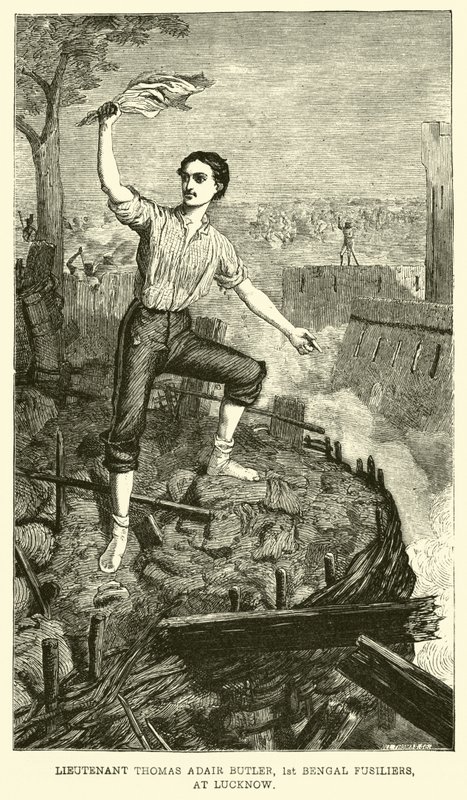 Löjtnant Thomas Adair Butler, 1st Bengal Fusiliers, i Lucknow av English School