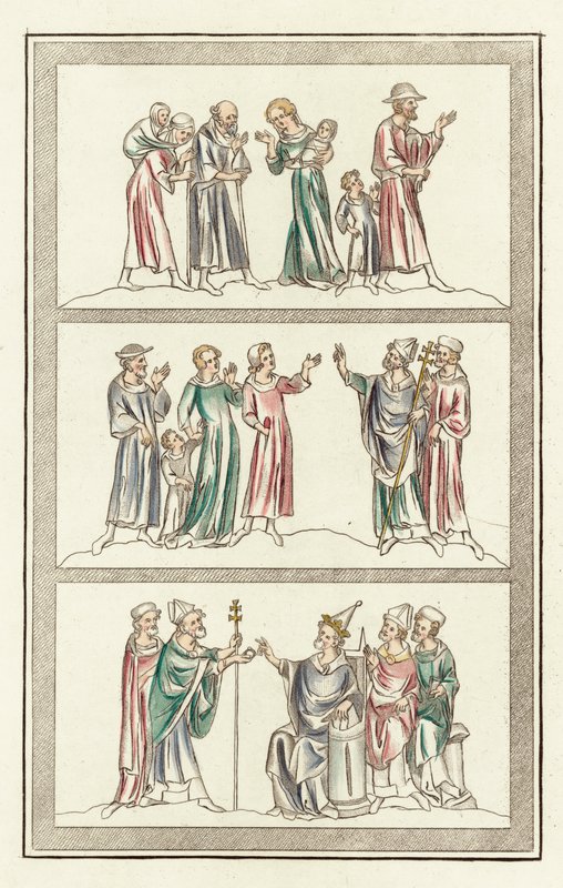 Life of Thomas Becket (färgad gravyr) av English School