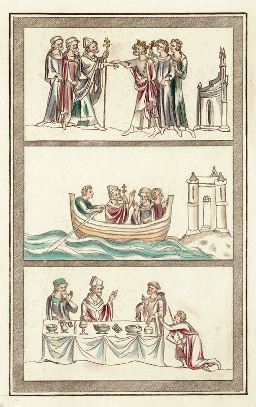 Life of Thomas Becket (färgad gravyr) av English School