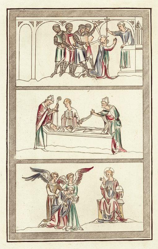 Life of Thomas Becket (färgad gravyr) av English School