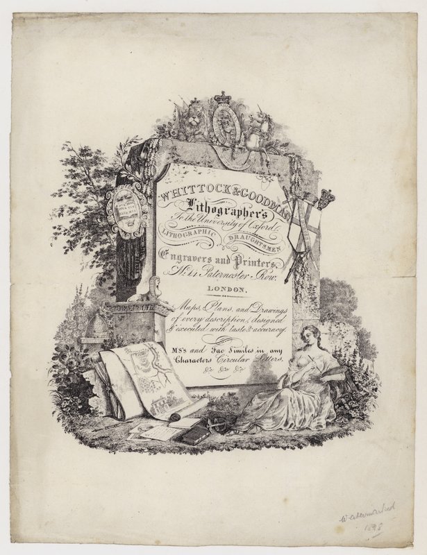 Litograf, Whittock & Goodman, handelskort av English School