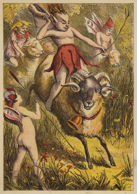 Little Bo-Peep (färgad gravyr) av English School