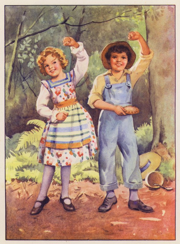 Little Jack Horner och Little Miss Muffet (färglitografi) av English School