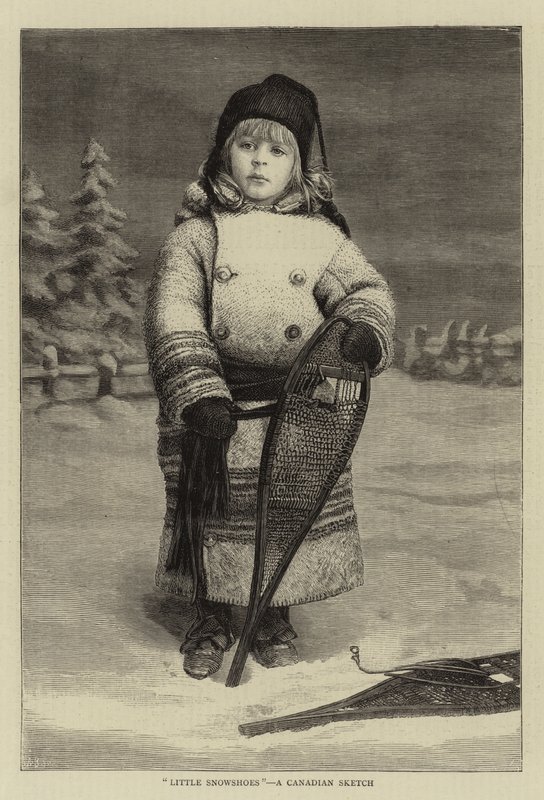 "Små snöskor", en kanadensisk skiss (gravyr) av English School