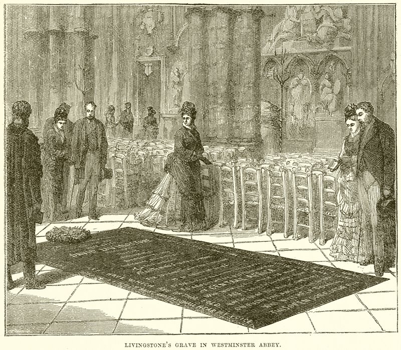 Livingstones grav i Westminster Abbey av English School