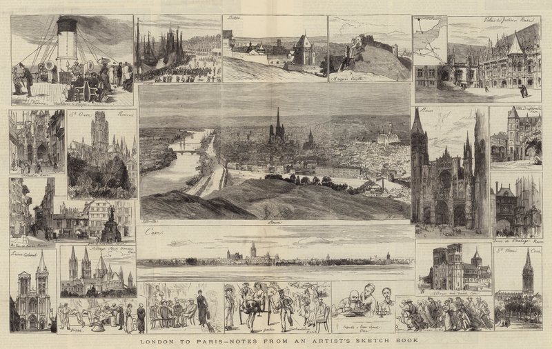 London till Paris, anteckningar från en konstnärs skissbok (gravyr) av English School
