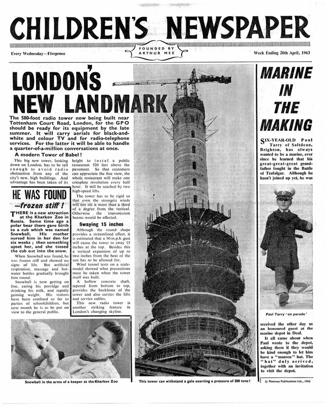 Londons nya landmärke: The Post Office Tower, förstasidan av 