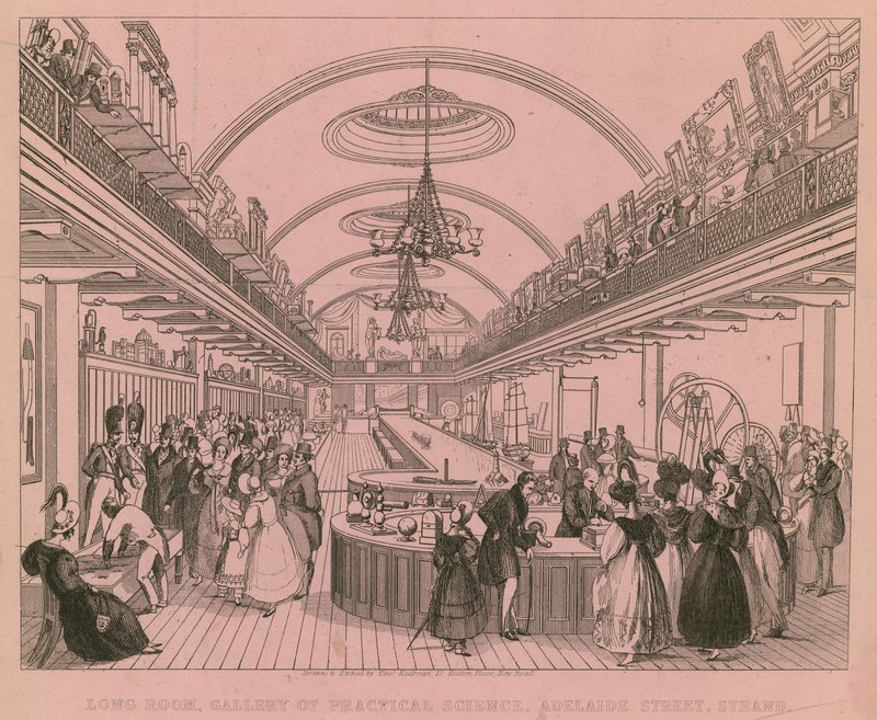 Long Room, Gallery of Practical Science, Adelaide Street, Strand, London av English School