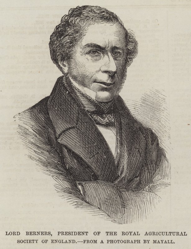 Lord Berners, president för Royal Agricultural Society of England (gravyr) av English School
