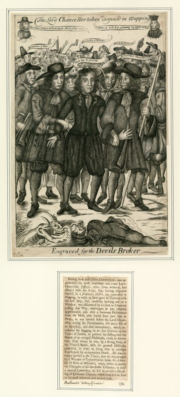 Lord Chancellor Jefferies arresterades i Wapping av English School