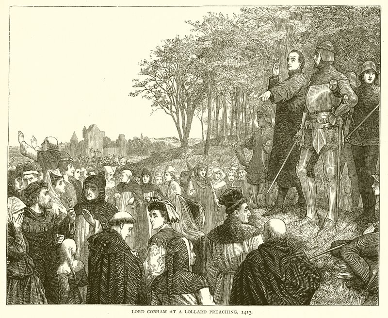 Lord Cobham vid en Lollard-predikan, 1413 av English School