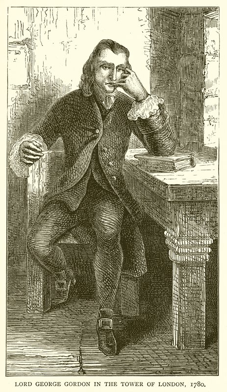 Lord George Gordon i Towern i London, 1780 av English School
