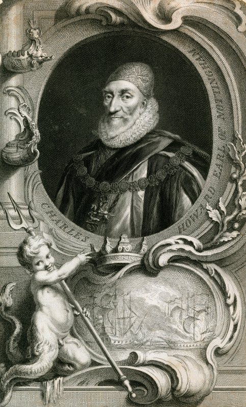 Lord Howard av Effingham, Armada Amiral of the Fleet av English School