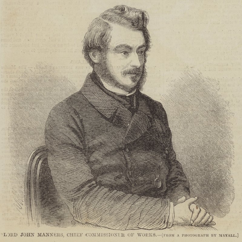 Lord John Manners, Chief Commissioner of Works (gravyr) av English School