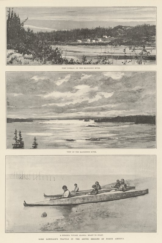 Lord Lonsdales resor i de arktiska regionerna i Nordamerika (gravyr) av English School