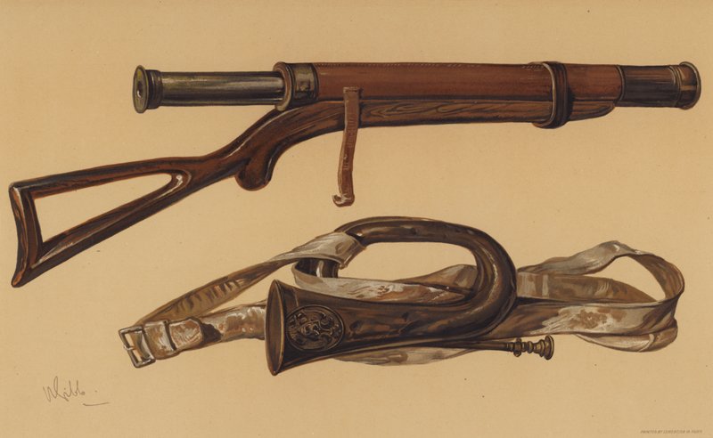 Lord Raglans teleskop, och en rysk bugel från Sebastopol (chromolitho) av English School