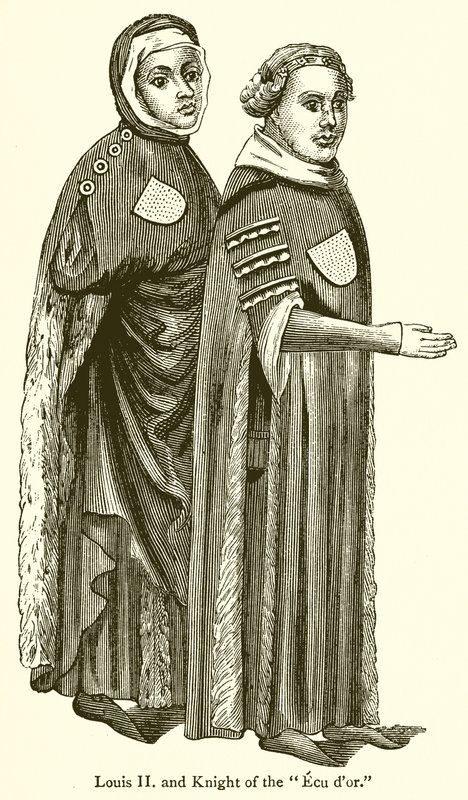 Ludvig II och riddare av Ecu dor av English School
