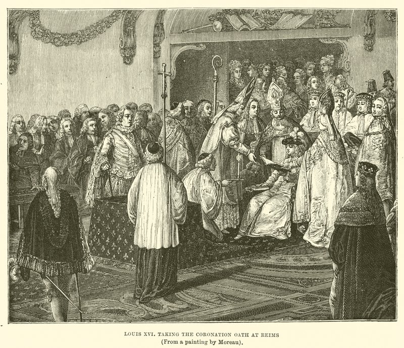 Ludvig XVI avlägger kröningseden i Reims av English School