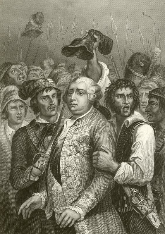 Ludvig XVI hotades av pöbeln vid deras besök i Tuilerierna av English School