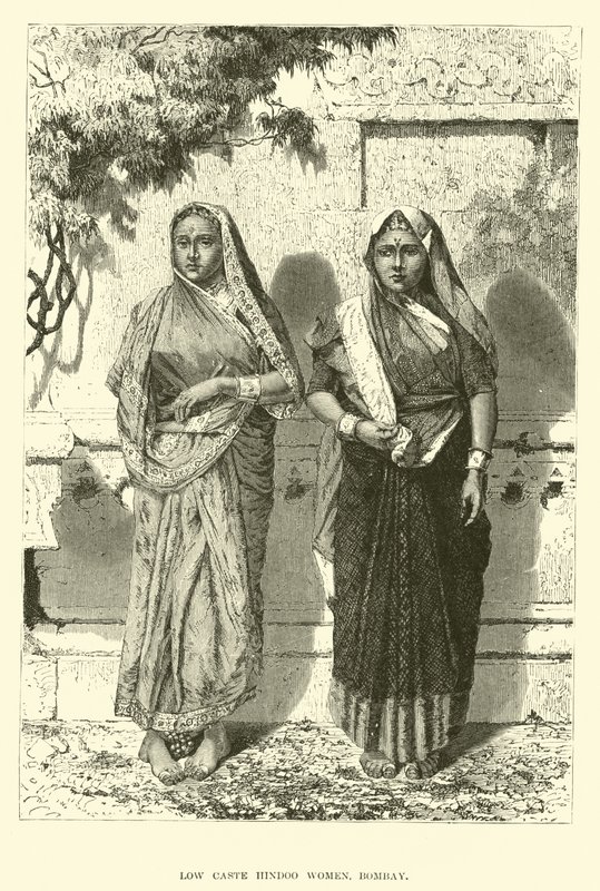 Hindu-kvinnor med låg kast, Bombay av English School