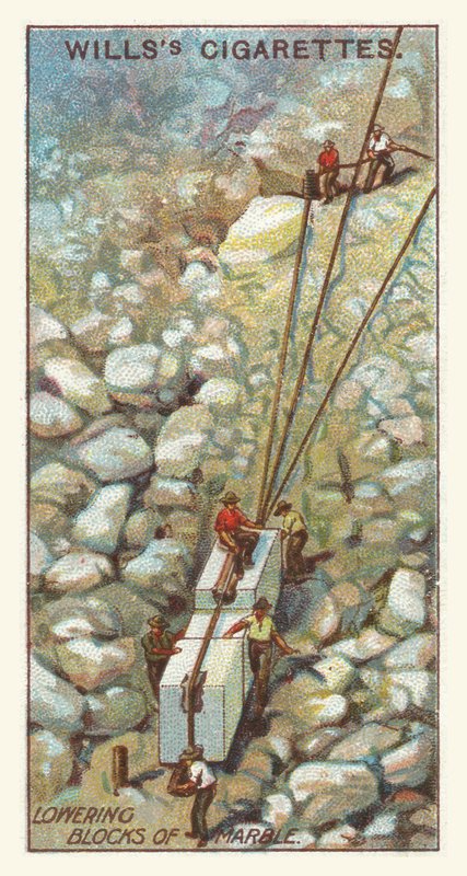 Sänkning av marmorblock (chromolitho) av English School