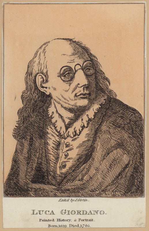 Luca Giordano, italiensk målare och grafiker (etsning) av English School