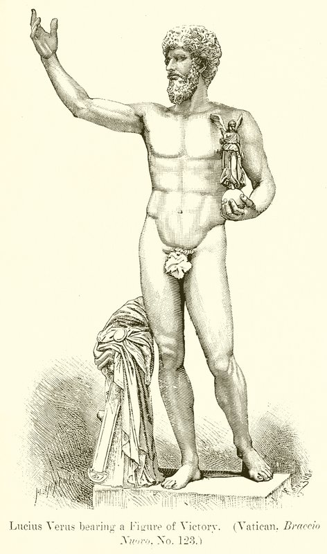 Lucius Verus bär en segerfigur. (Vatikanen, Braccio Nuovo. nr 123) av English School