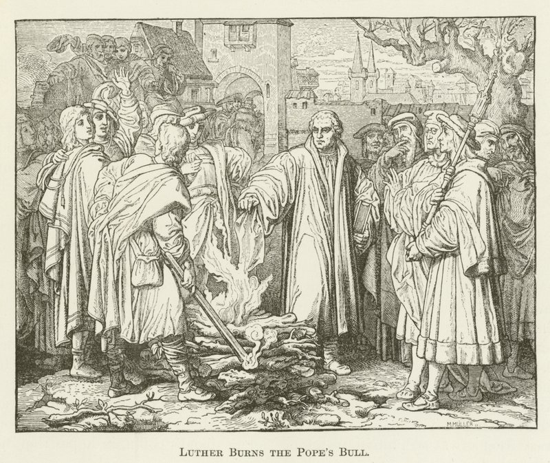 Luther bränner påvarnas tjur av English School
