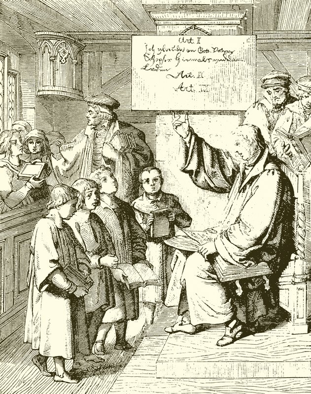 Luther undervisar barn av English School