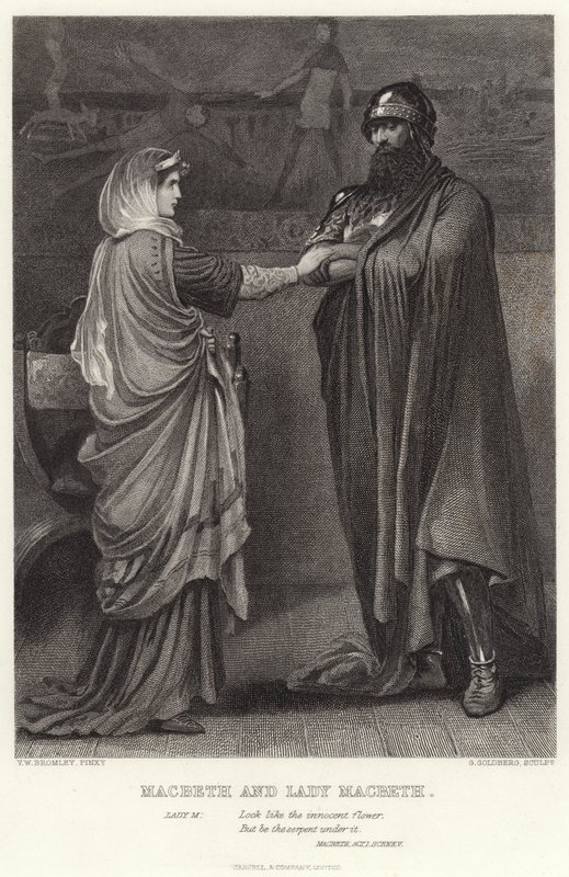 Macbeth och Lady Macbeth, Macbeth, akt I, scen V av English School