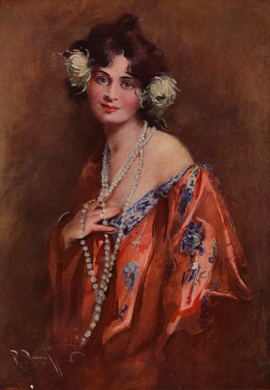 Madame Chrysanthemum (färg litho) av English School