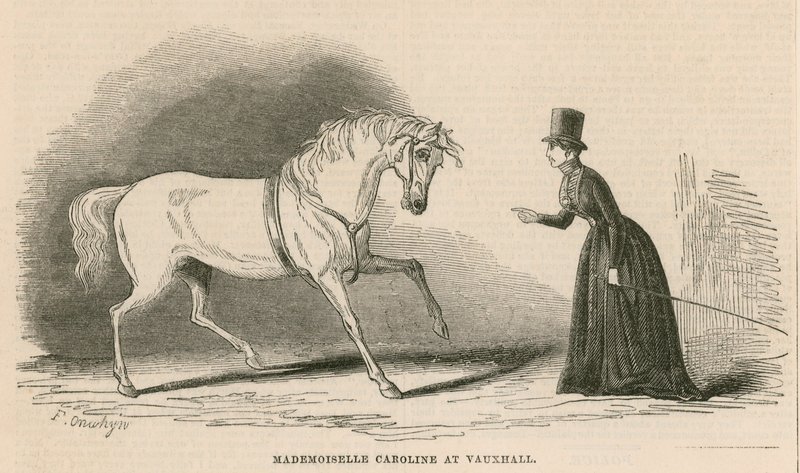 Mademoiselle Caroline på Vauxhall Gardens, London av English School
