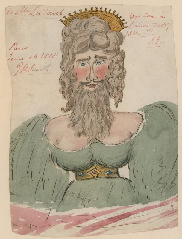 Mademoiselle Latouch, skäggig dam (wc på papper) av English School