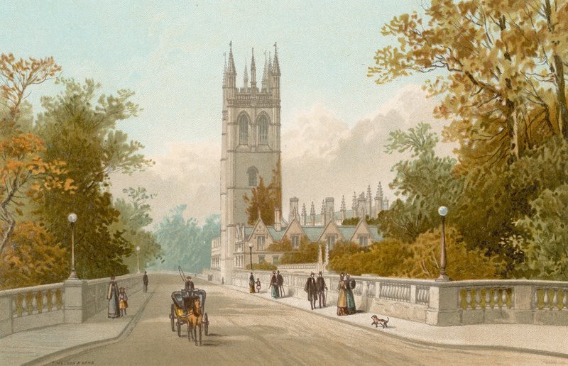 Magdalen fra broen--Oxfordswed av English School