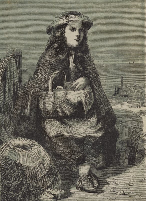 Maggie, fiskarens dotter (gravyr) av English School